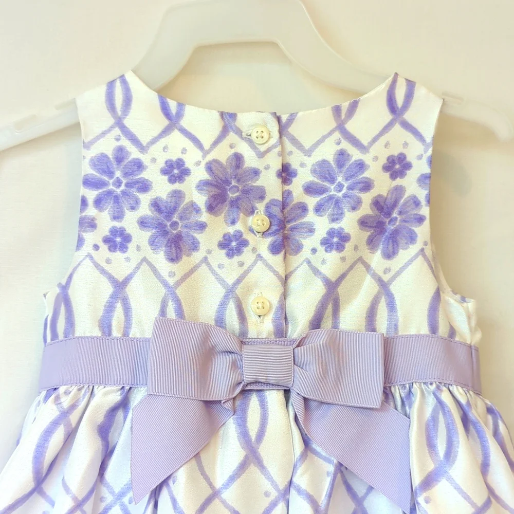 Gymboree | Baby Girl Lavender Floral Lattice Dress – Special Occasion Style